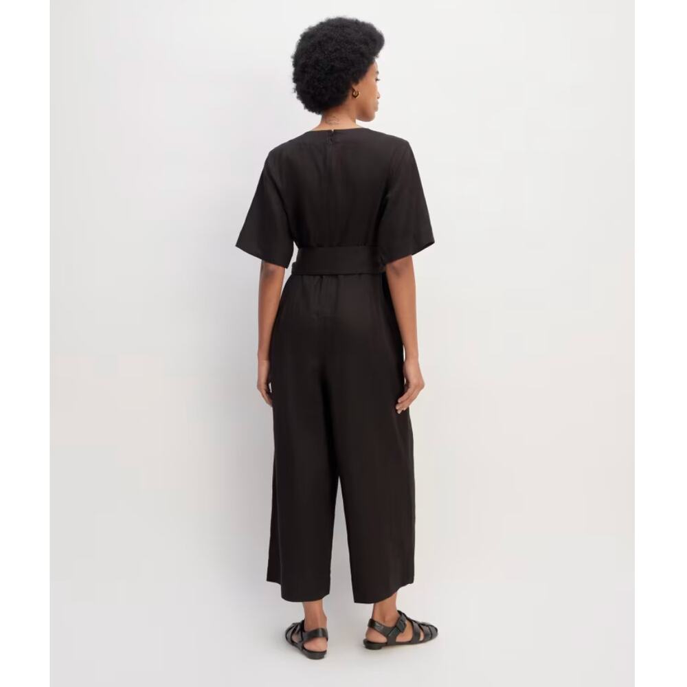 Everlane The Linen Cross-Front Jumpsuit Black Size 0 - Picture 10 of 11